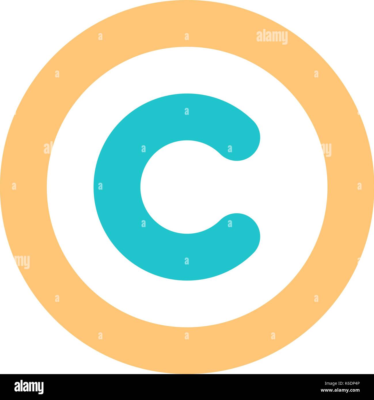 Es in allen ihren Designs verwenden. Das Copyright Symbol oder Copyright Zeichen, ein Großbuchstabe eingekreist C. Flat Style button Web Internet Symbol. Vektor Lllustrat Stock Vektor