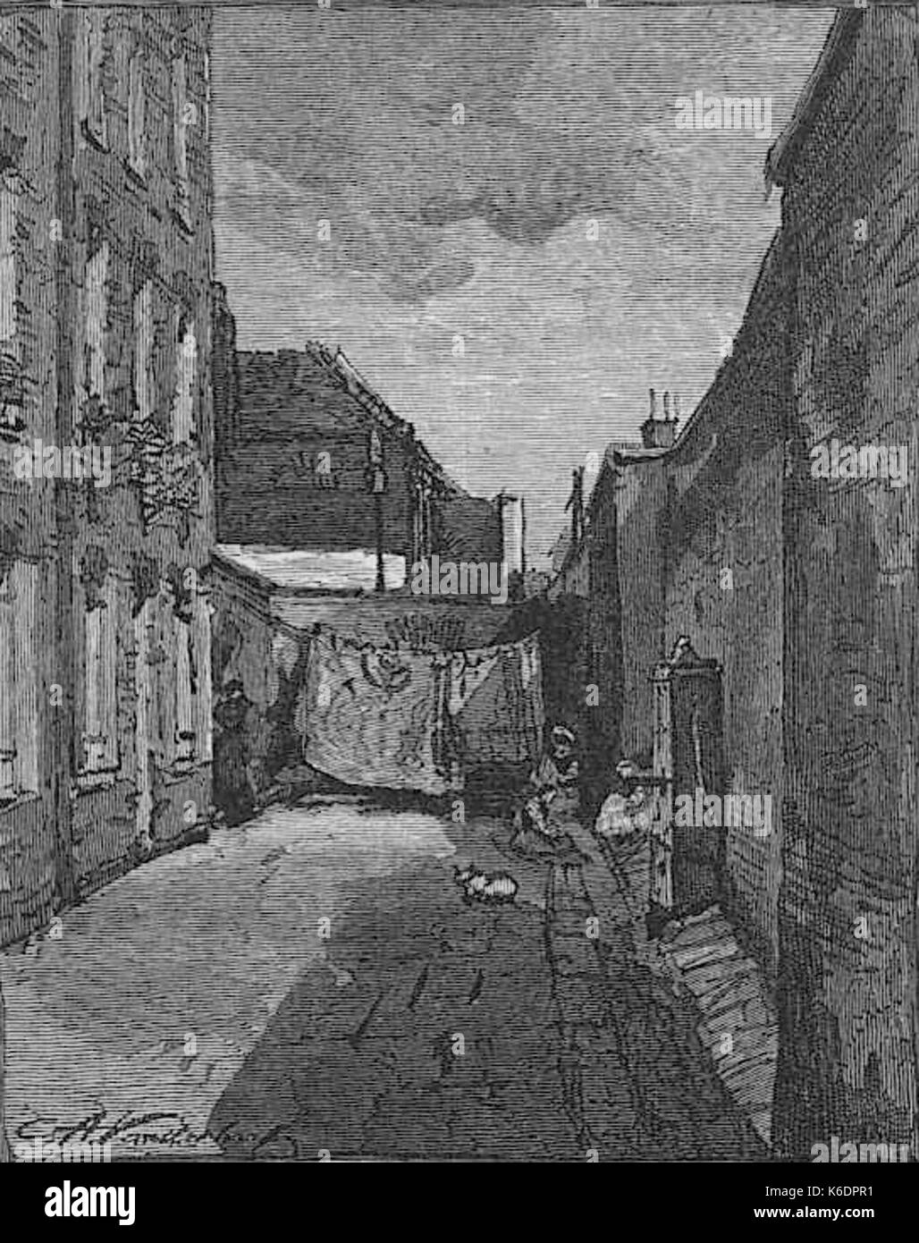Innenhof des ehemaligen Marshalsea Gefängnis, 1881 Stockfoto