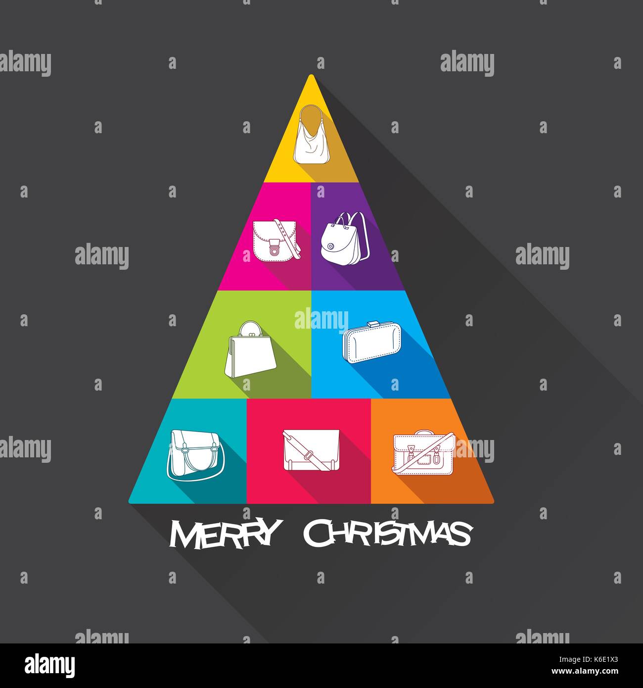 Creative christmas tree Design, mit verschiedenen Stil der Tasche Stock Vektor