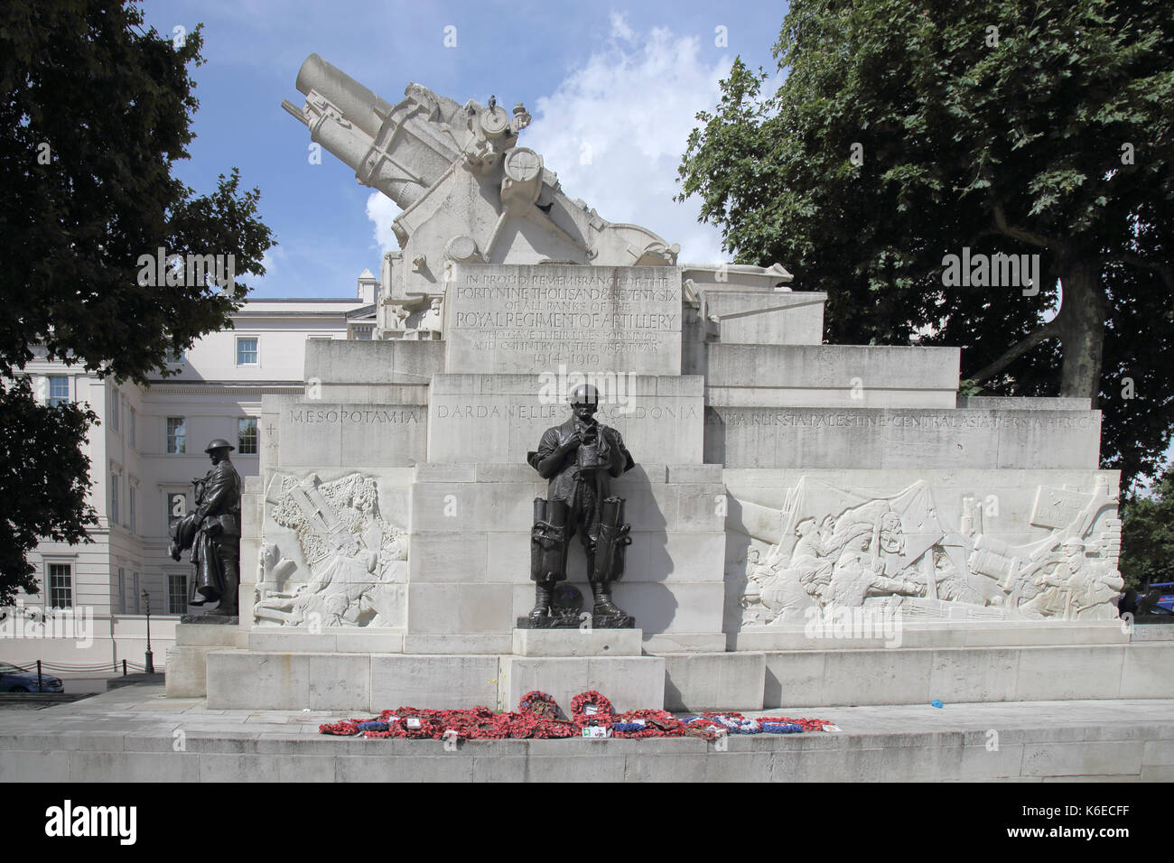 Denkmal für die königlichen Regiment der Artillerie Hyde Park Corner london Stockfoto