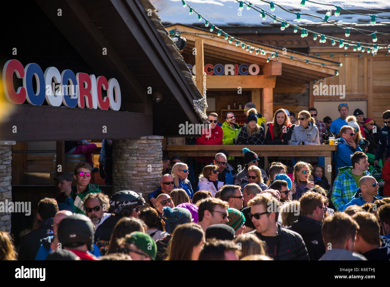 Cocorico Bar, Val d'Isere, Frankreich Stockfoto