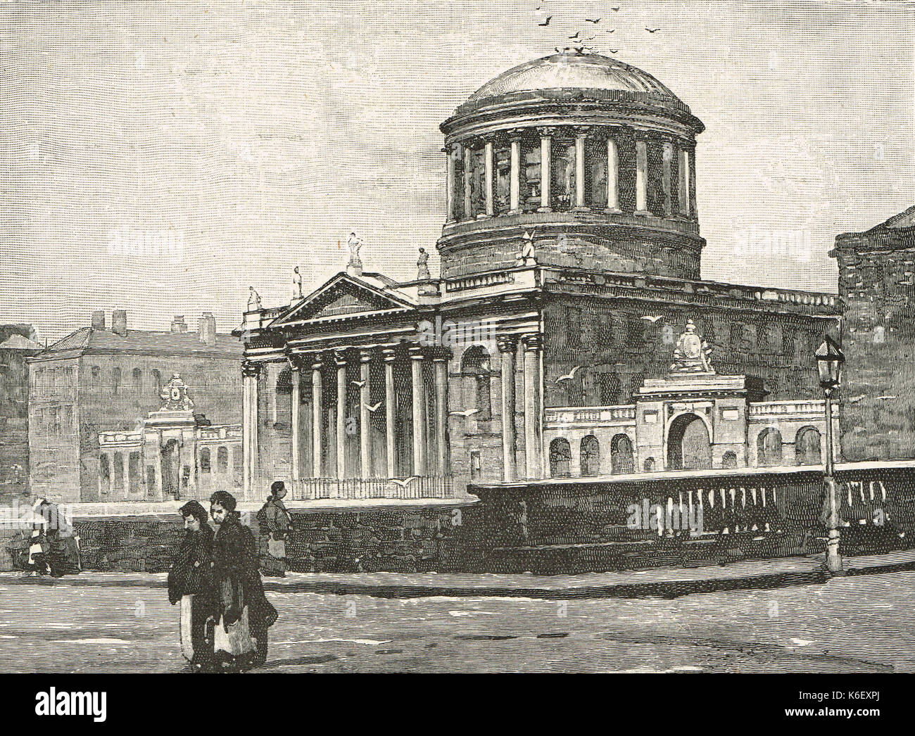 Das Four Courts, Dublin, ca. 1844 Stockfoto