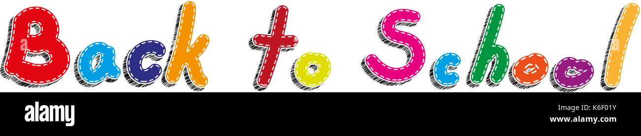 Zurück zu Schule Text mit weißem Hintergrund vektor design Stock Vektor