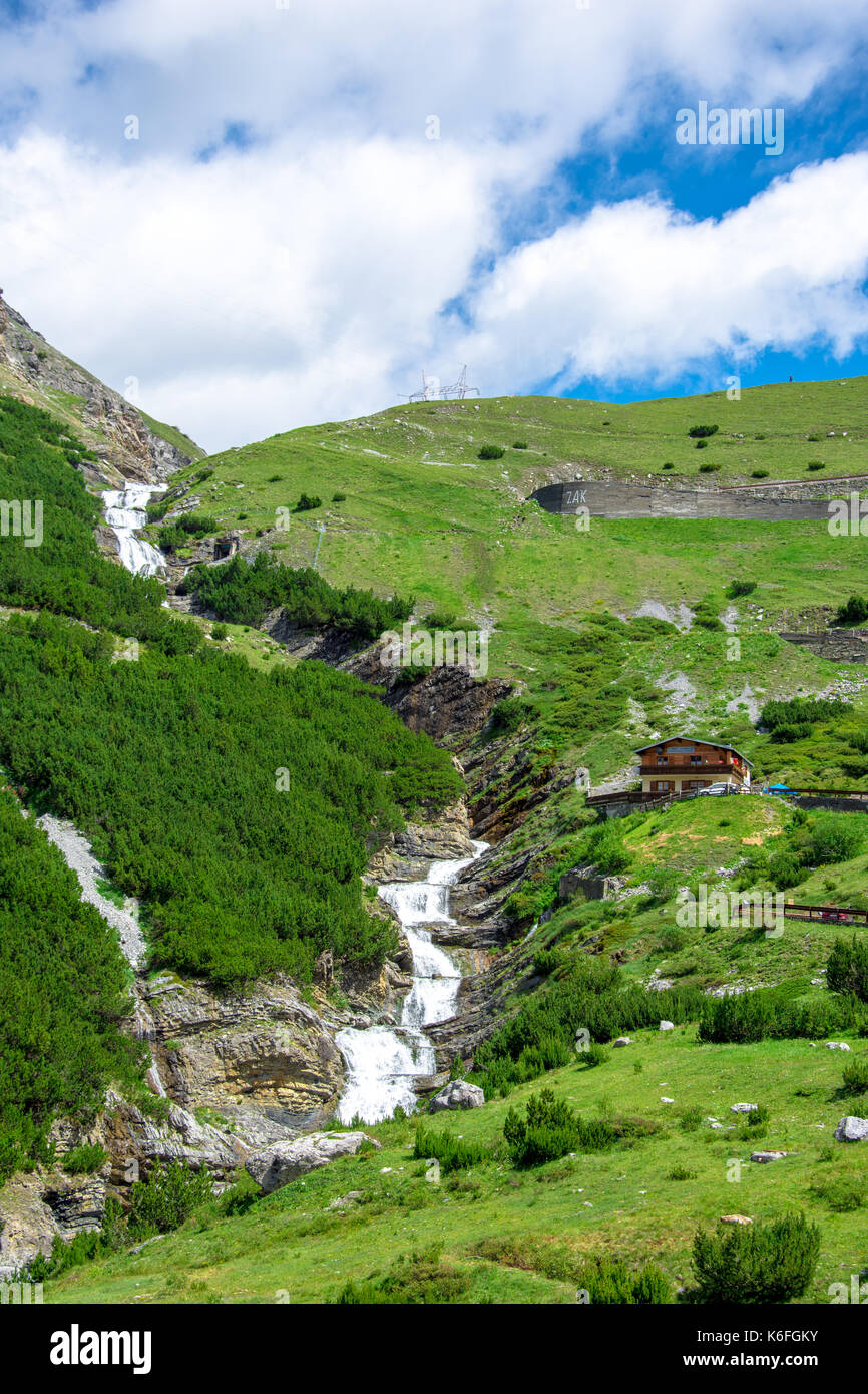 Italien, Nationalpark Stilfser Joch. Berühmte Straße zum Stilfser Joch in der Ortlergruppe. Alpine Landschaft. Stockfoto