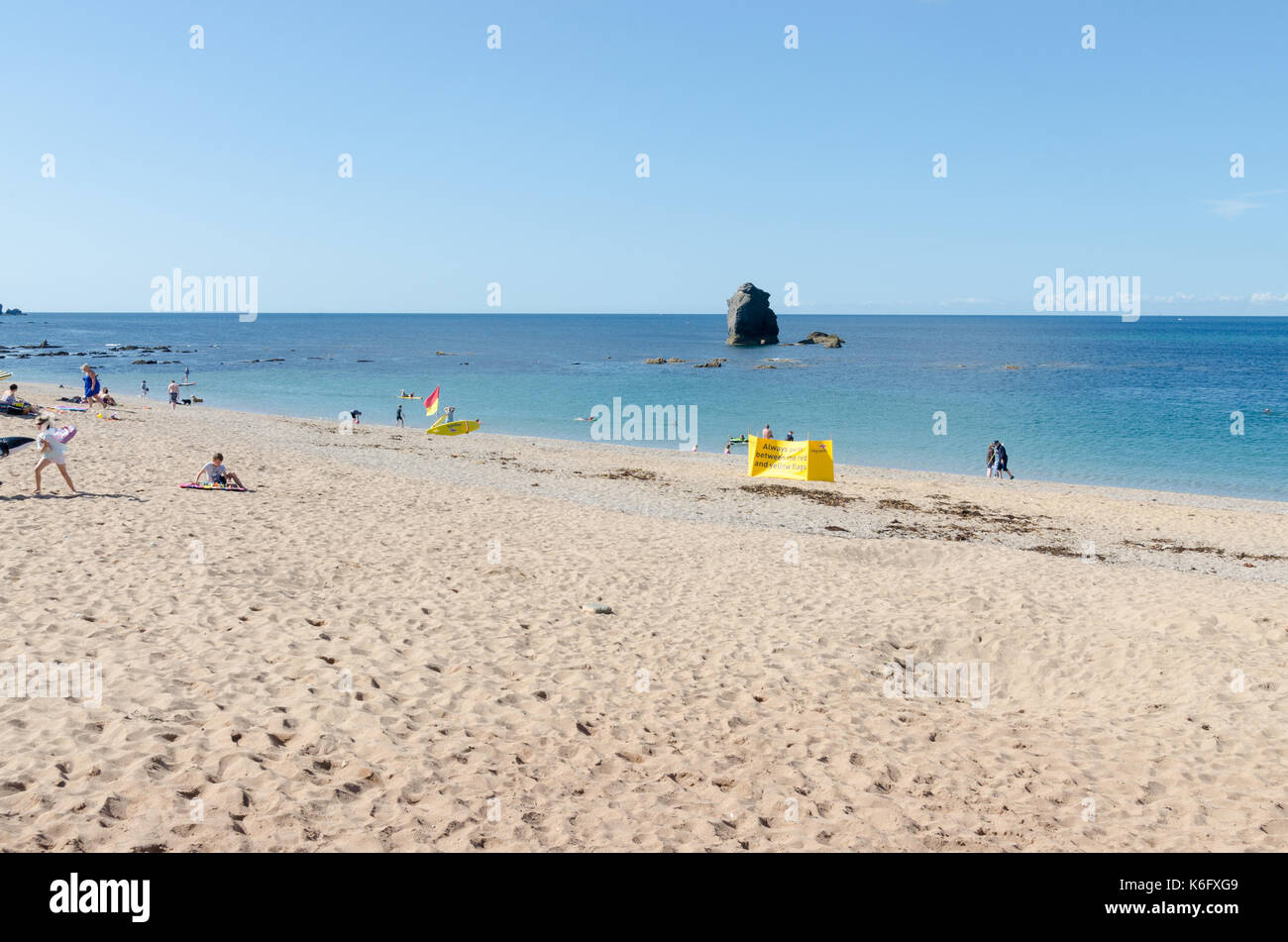 Der Strand von South Milton Sands, Thurlestone in South Hams, Devon Stockfoto