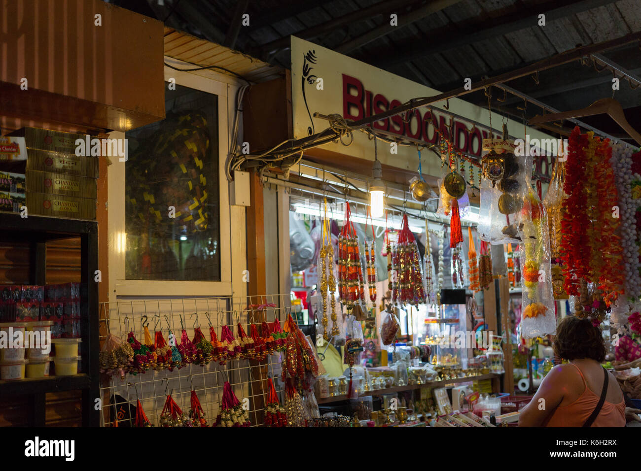 Zentrale Flacq Sonntag shopping Markt, Mauritius Stockfoto