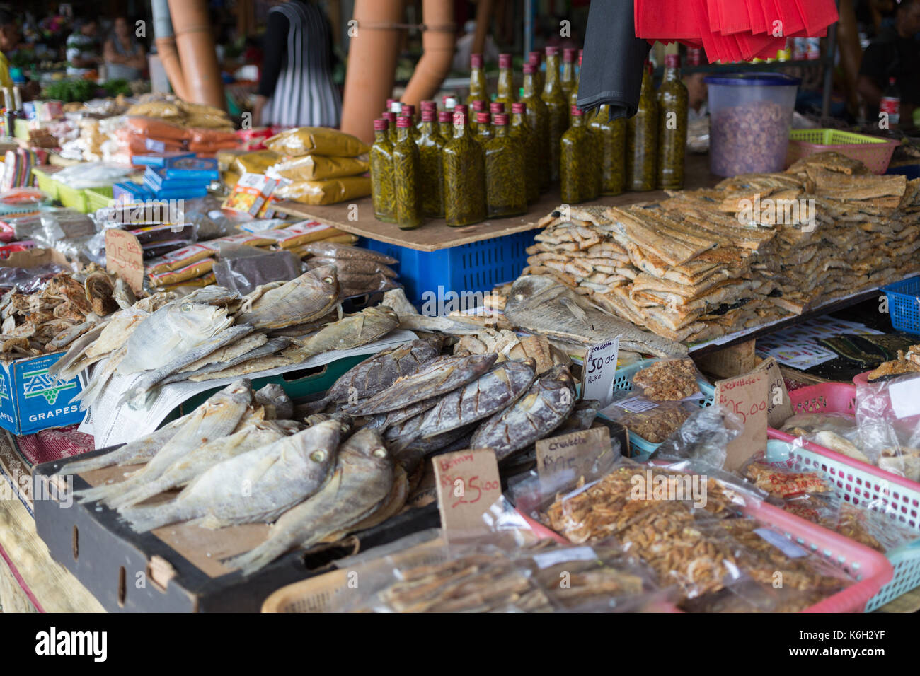 Zentrale Flacq Sonntag shopping Markt, Mauritius Stockfoto