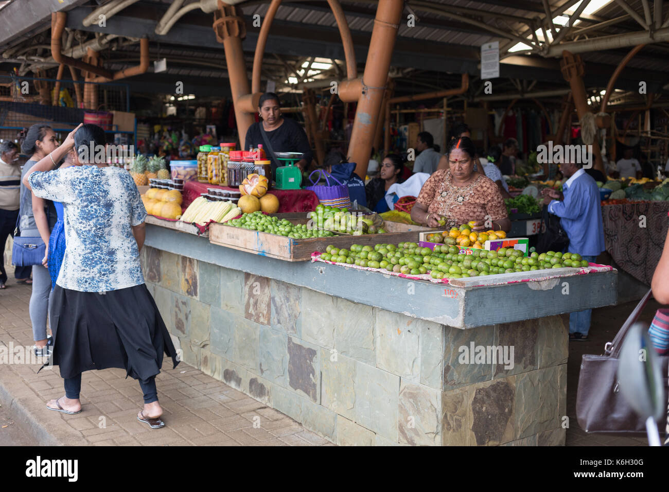 Zentrale Flacq Sonntag shopping Markt, Mauritius Stockfoto