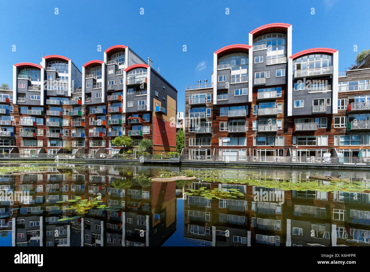 Greenwich Millennium Dorf auf der Halbinsel von Greenwich in London, England Vereinigtes Königreich Großbritannien Stockfoto