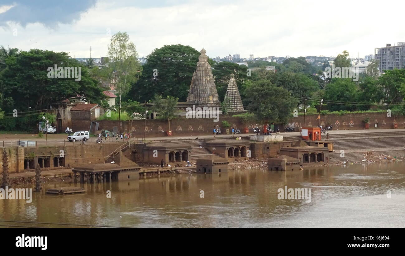 Alte historische Shiv Tempel Kolhapur Maharashtra Indien Stockfoto