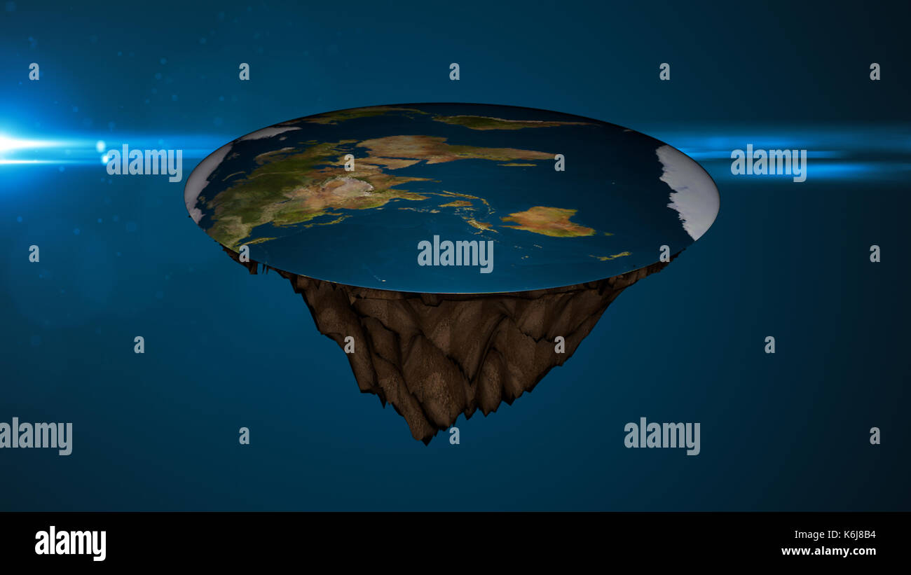 Raum Hintergrund mit flachen Erde. Digitale Illustration Stockfoto