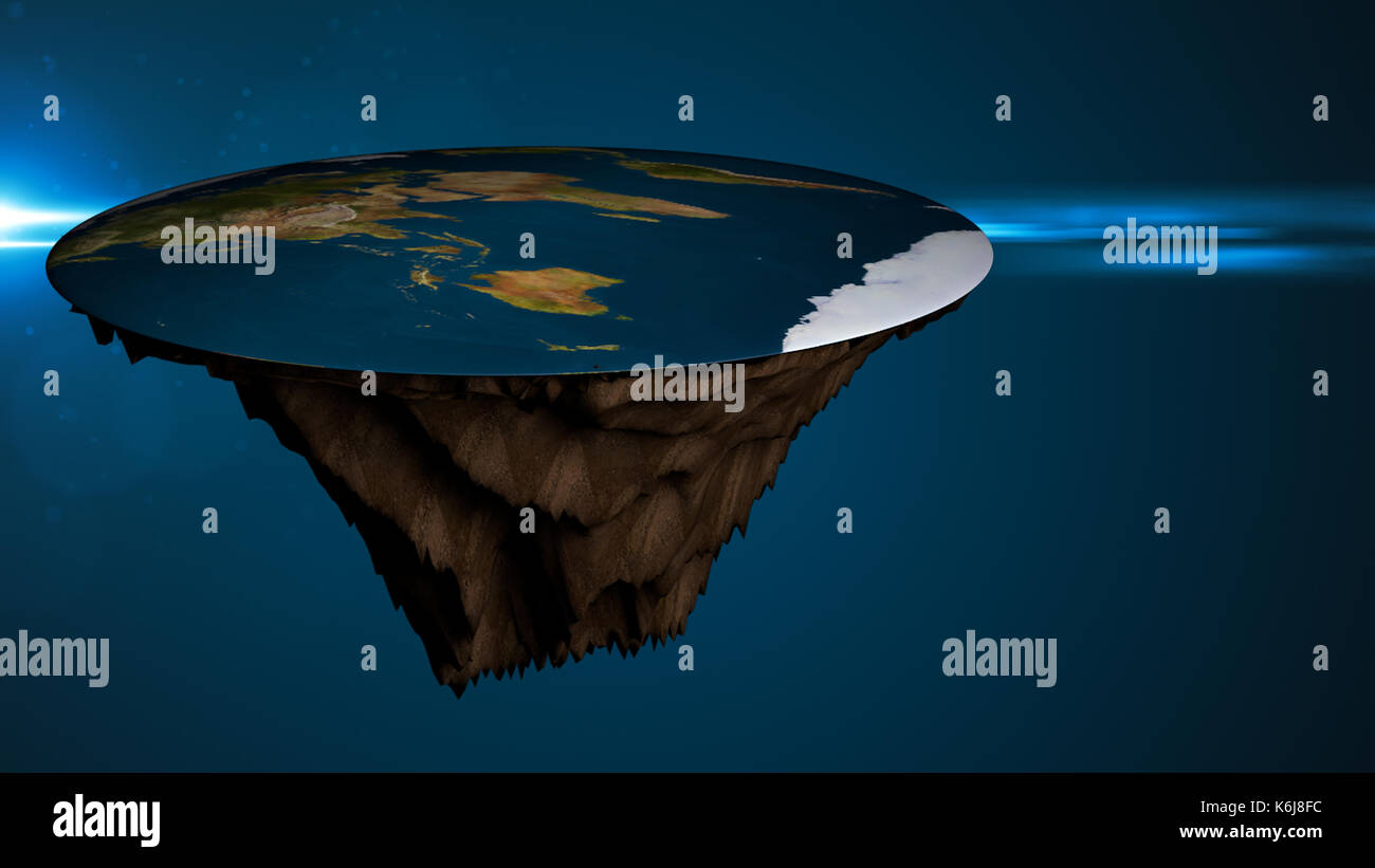 Raum Hintergrund mit flachen Erde. Digitale Illustration Stockfoto