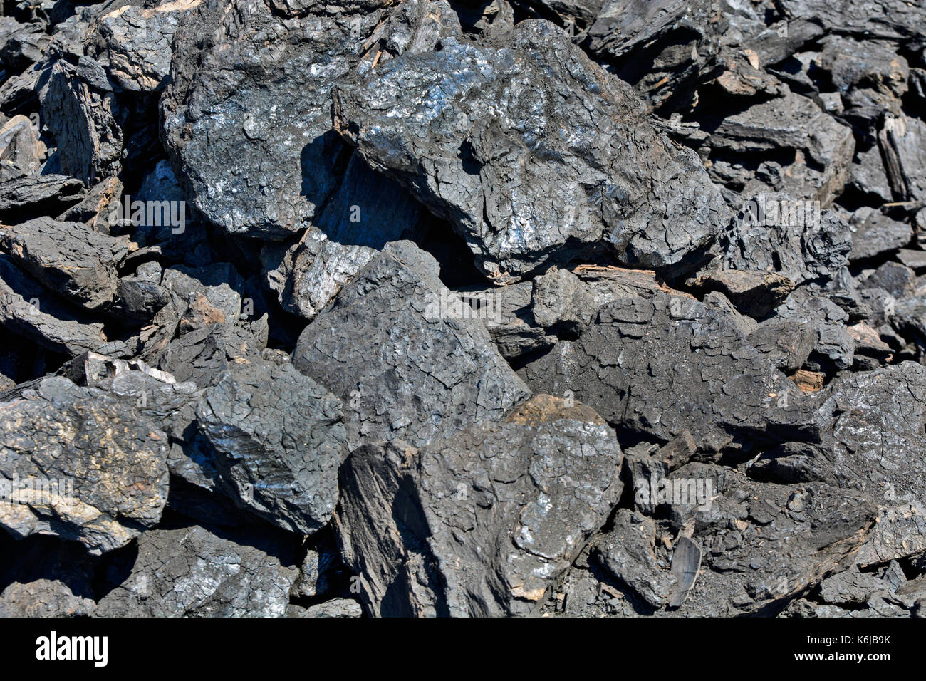Braunkohle im Lager warten zu verkaufen. Stockfoto