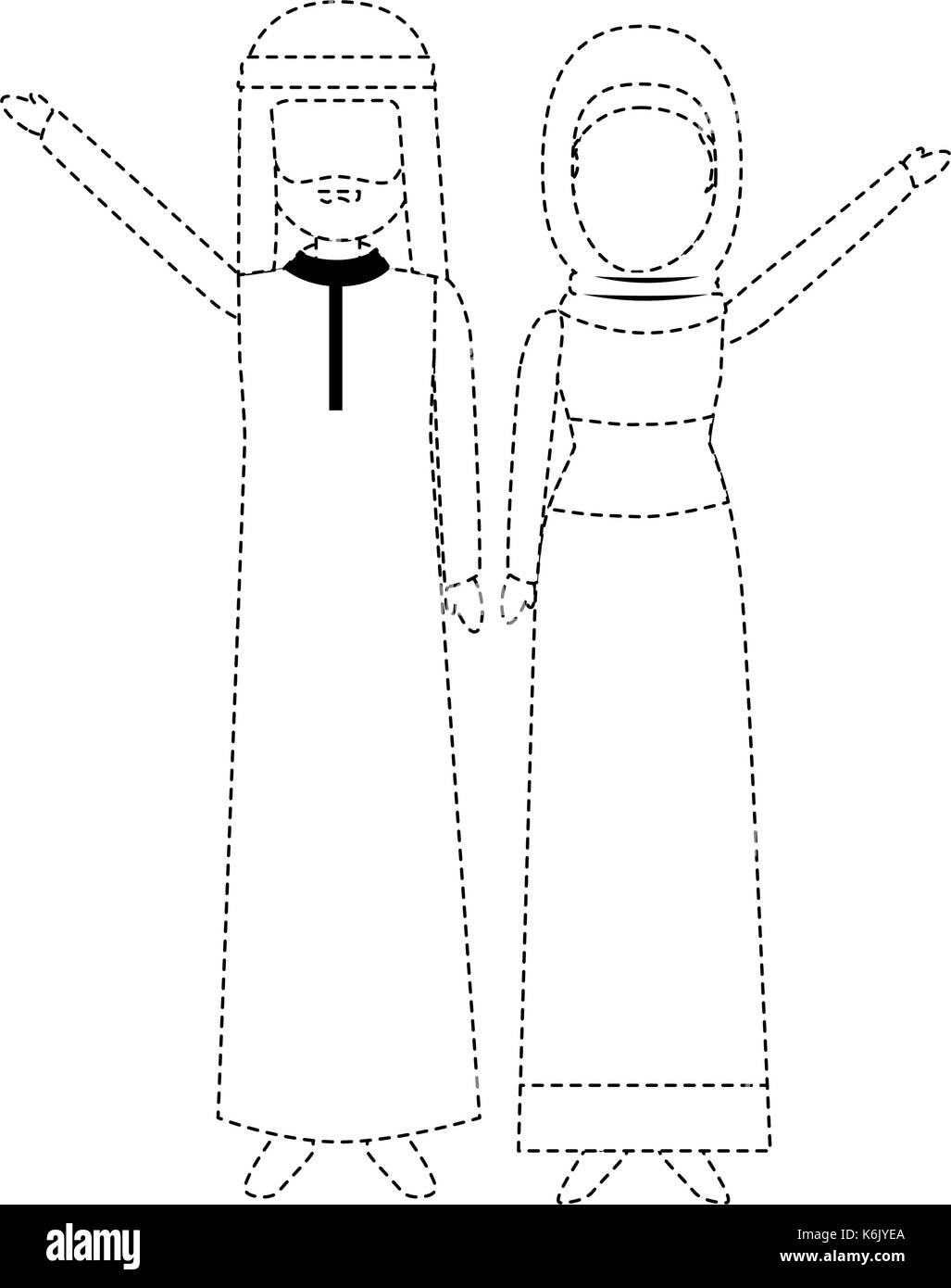 Muslimischen paar Avatare zeichen Vector Illustration Design Stock Vektor