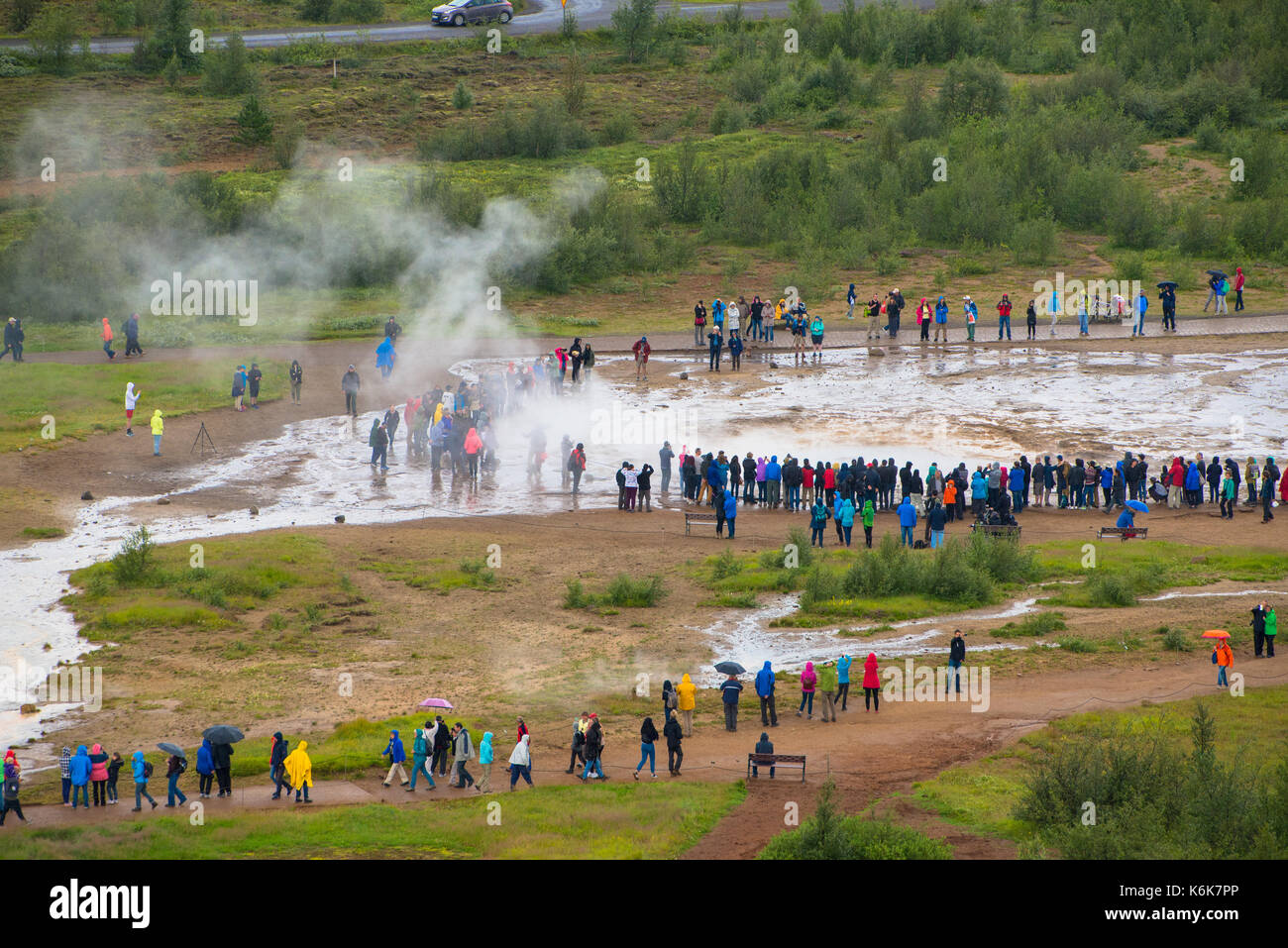 Strokkur Geysir in Island Stockfoto