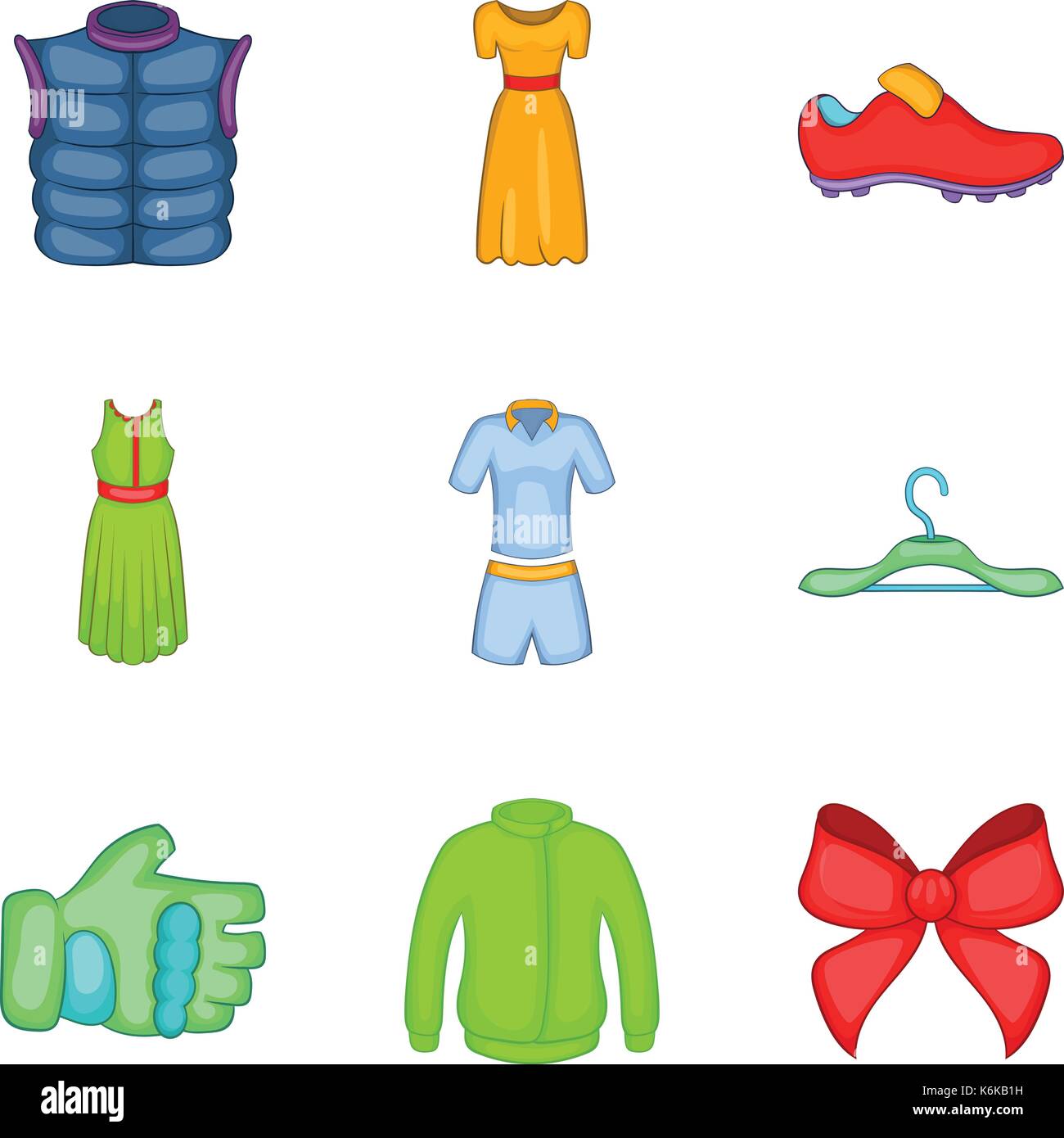 Leichte Sommerkleidung Icon Set Cartoon Stil Stock Vektorgrafik Alamy