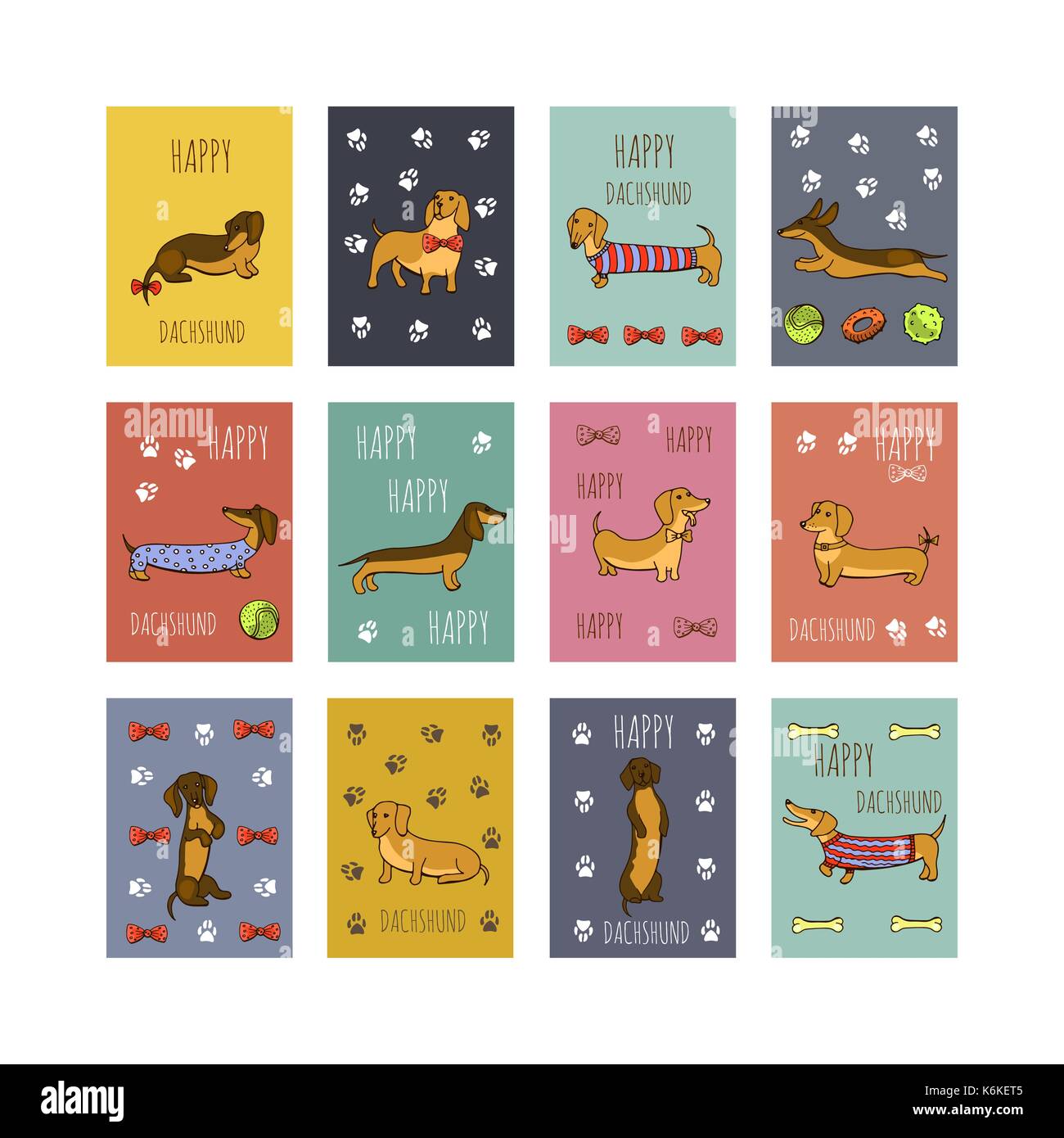 Der Hund dackel Abbildungen Stock Vektor