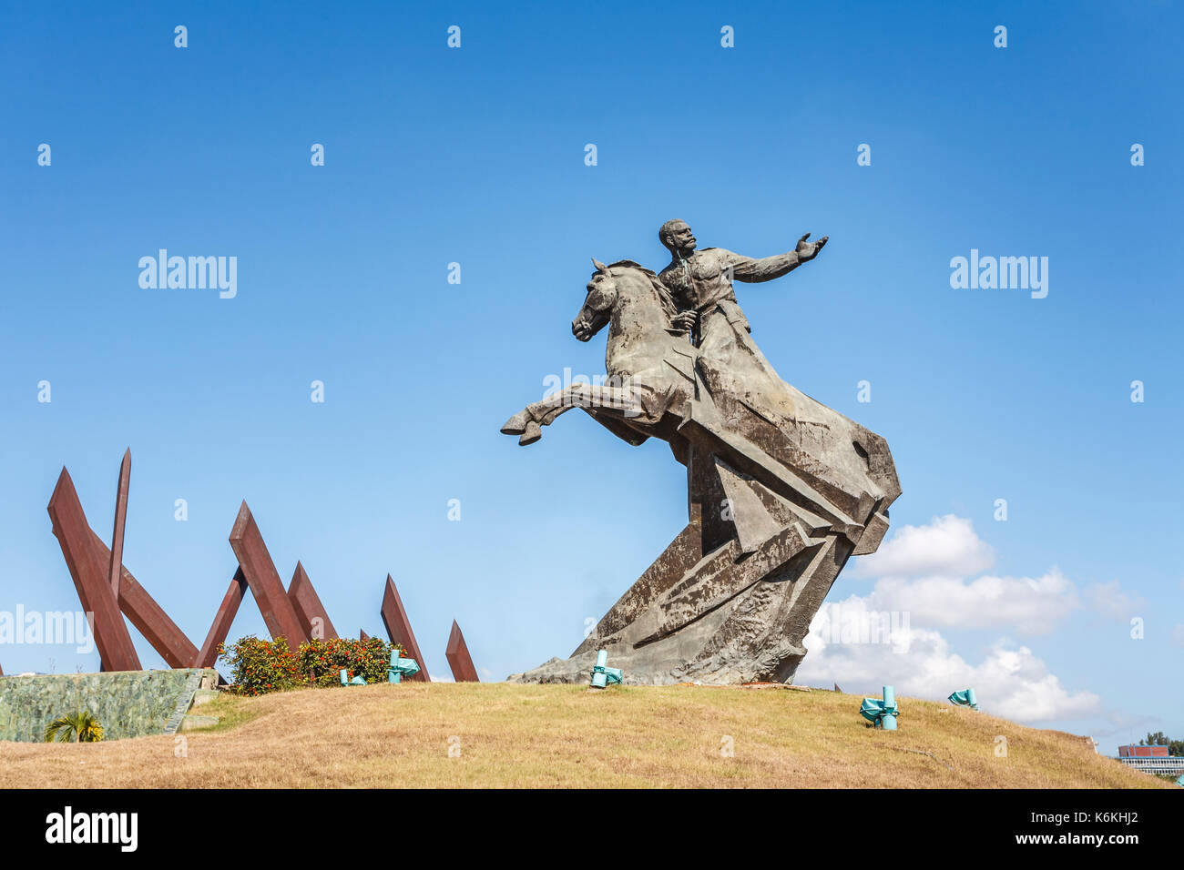 Antonio Maceo Denkmal, Plaza De La Revolucion, Monument nationaler Held General Antonio Maceo Grajales in Santiago de Cuba, Kuba zu mulatto Stockfoto