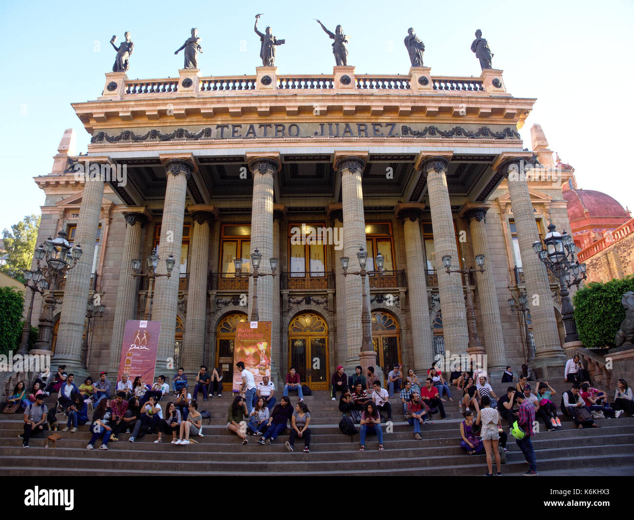 Guanajuato, Mexiko - 2017: Teatro Juárez ist ein historisches Theater aus dem Ende des 19. Jahrhunderts. Stockfoto