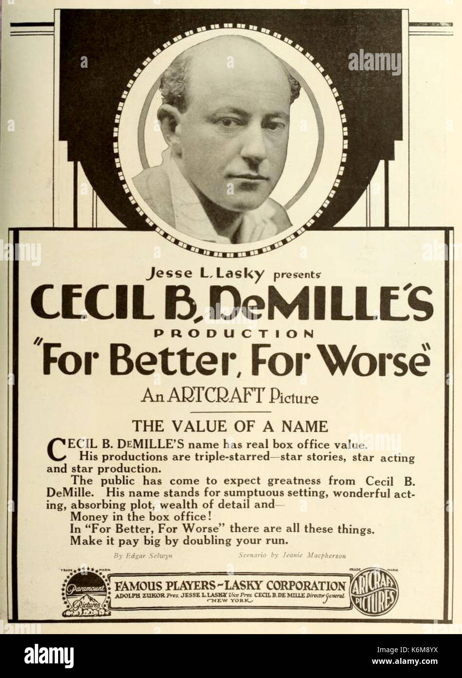 DeMille 1919 Cecil B. Stockfoto