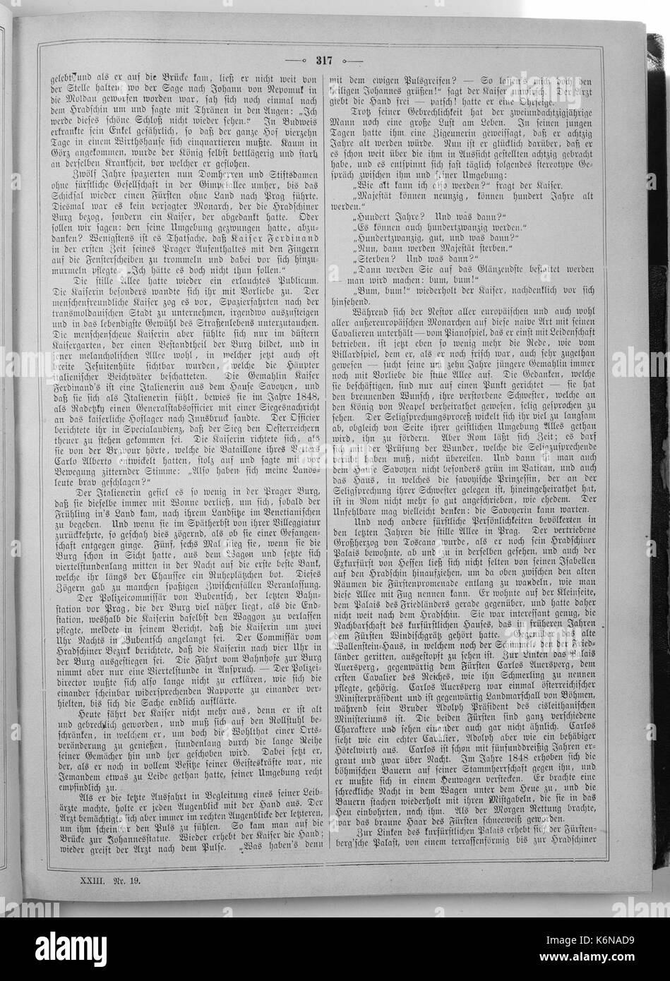Eine Illustration aus der 1875 erschienenen *die Gartenlaube*, einer prominenten deutschen Zeitschrift. Die Ausgabe enthält literarische und künstlerische Beiträge, die die kulturellen und intellektuellen Trends der damaligen Zeit in Deutschland widerspiegeln. Stockfoto