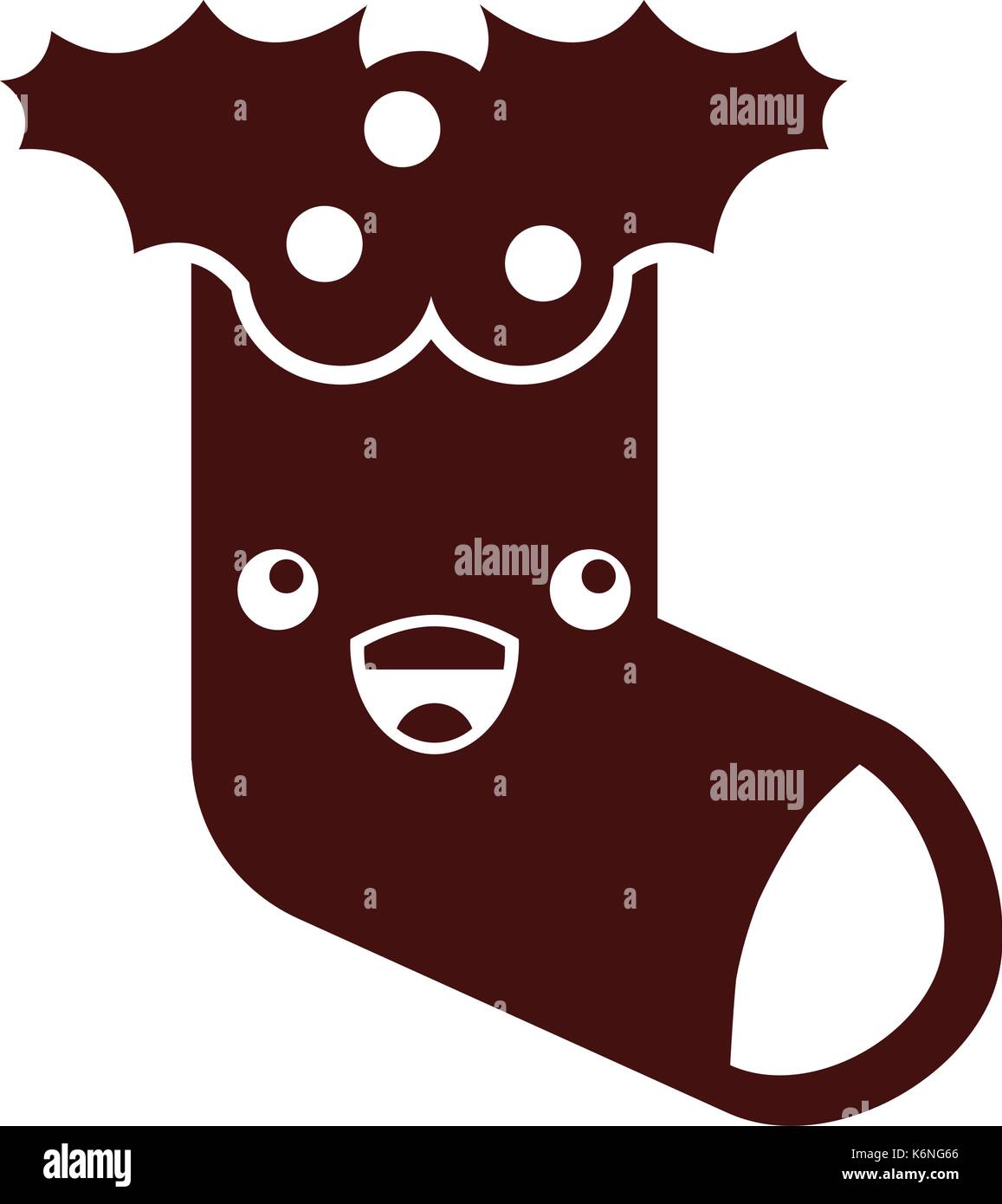 Kawaii weihnachten Socke Geschenk dekoration design Stock Vektor