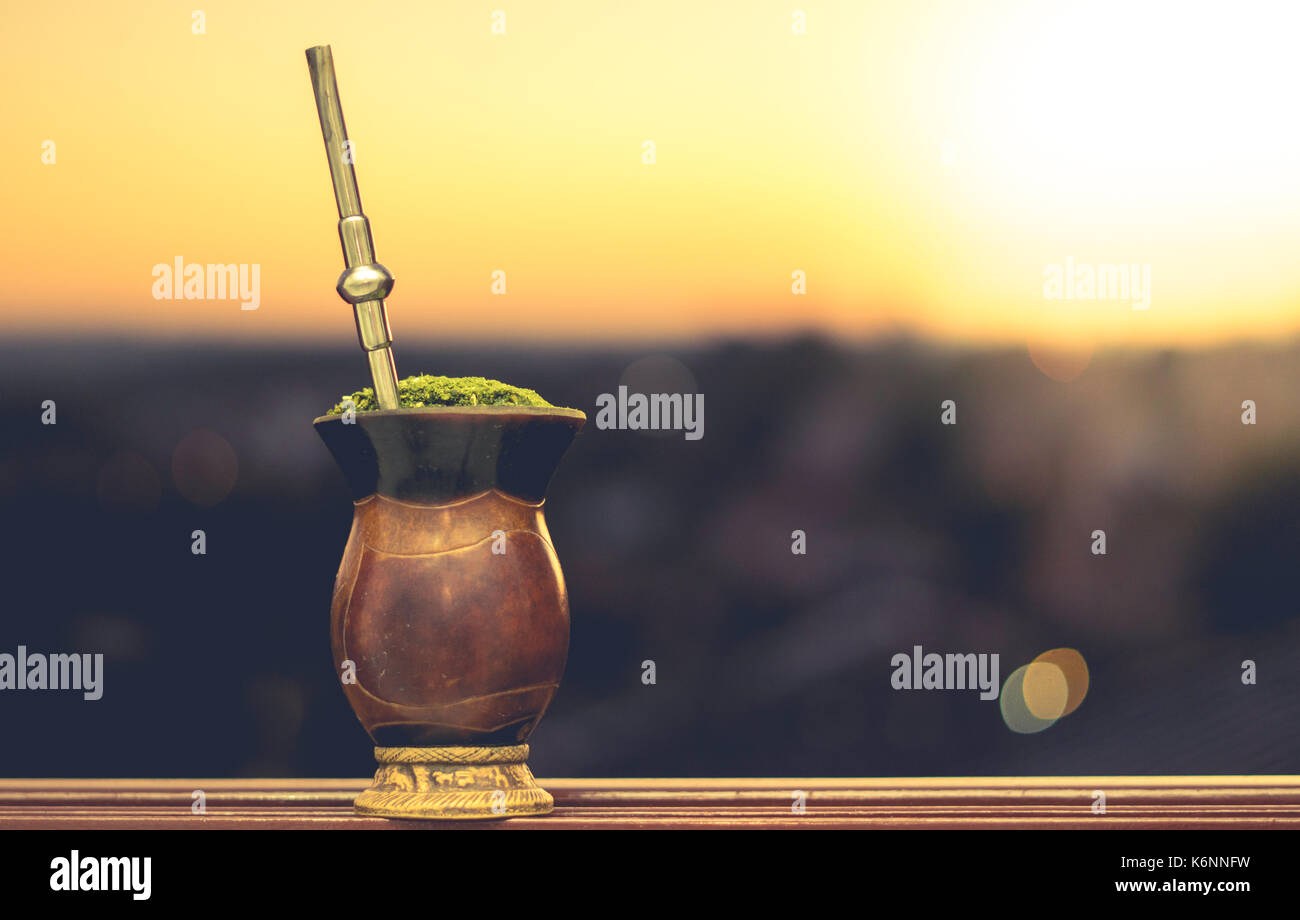 Chimarrao - traditionelles Getränk der Gaucho-Kultur - Rio Grande do Sul - Südbrasilien. Stockfoto