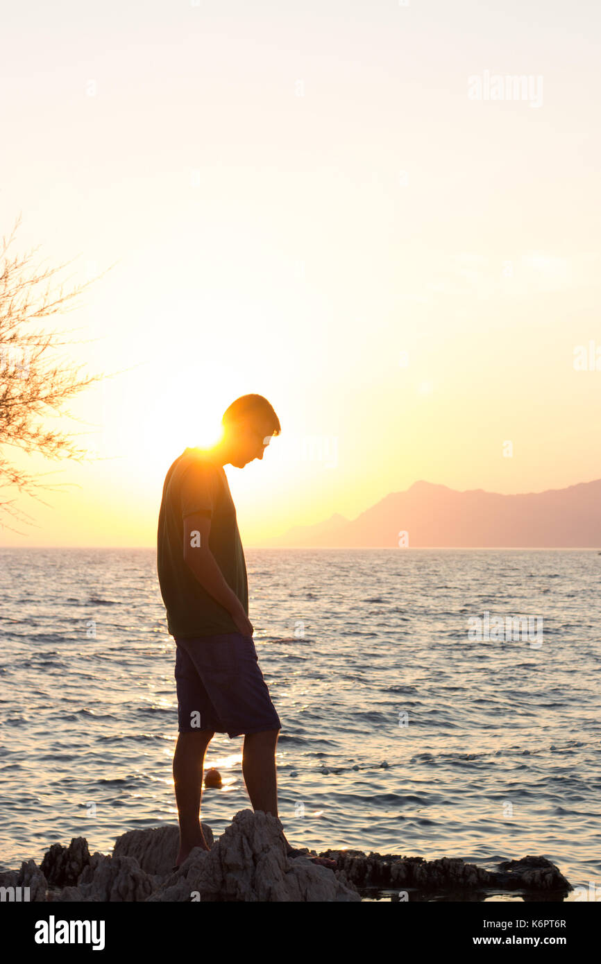 Wandern am Meer in Makarska, Kroatien Stockfoto