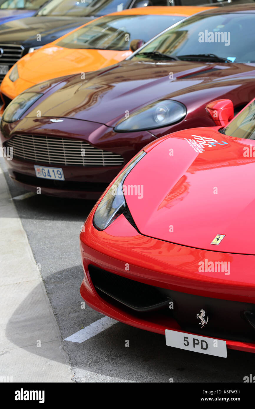 Monte Carlo, Monaco - 28. Mai 2016: schöne exotische Autos in der Straße von Monte-Carlo Monaco Stockfoto