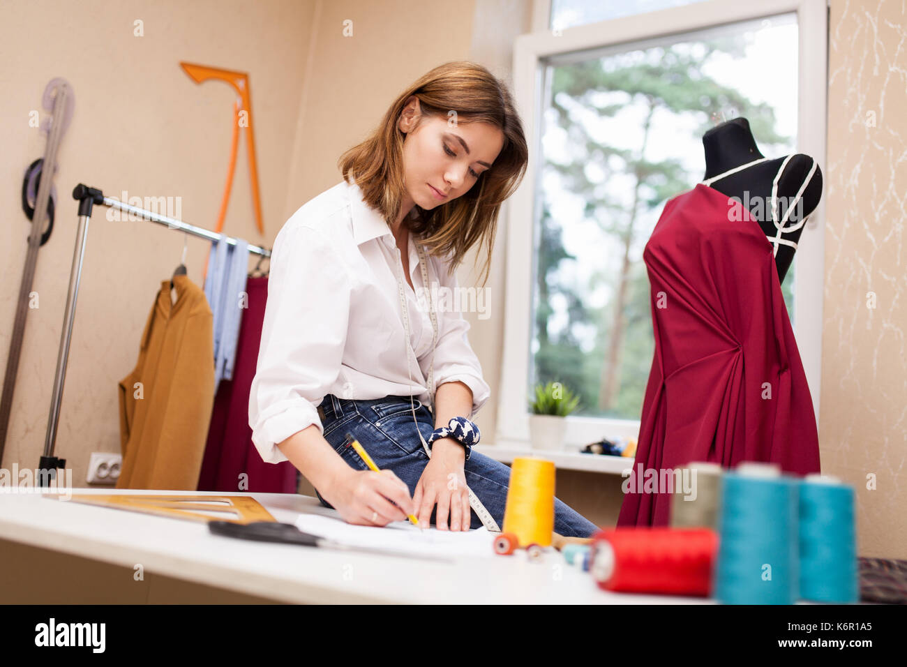 Fashion Designer Studio Stockfoto