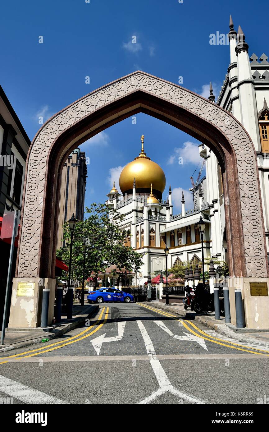 Moschee Sultan, Sultan Moschee in Kampong Glam, Singapur Stockfoto