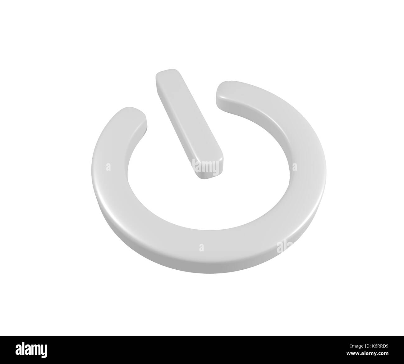 3D perfekte Metall power-Taste. 3D-Rendering Stockfoto