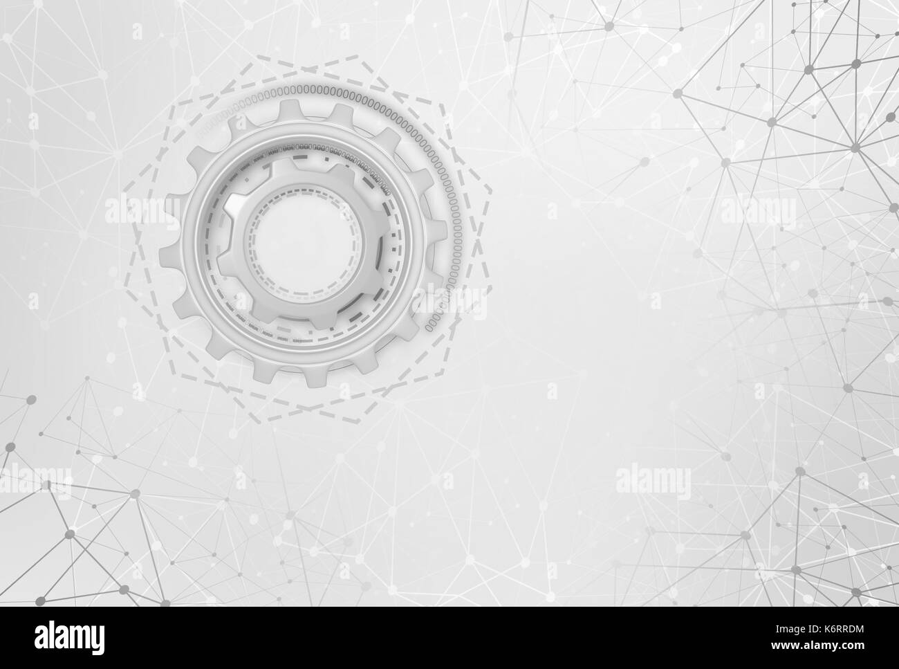 Industriegetriebe über futuristische Hintergrund. Stockfoto