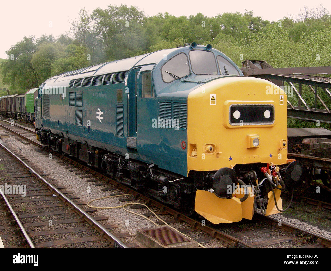 Class 37 Lokomotive auf der Swanage Railway in Dorset, England Stockfoto
