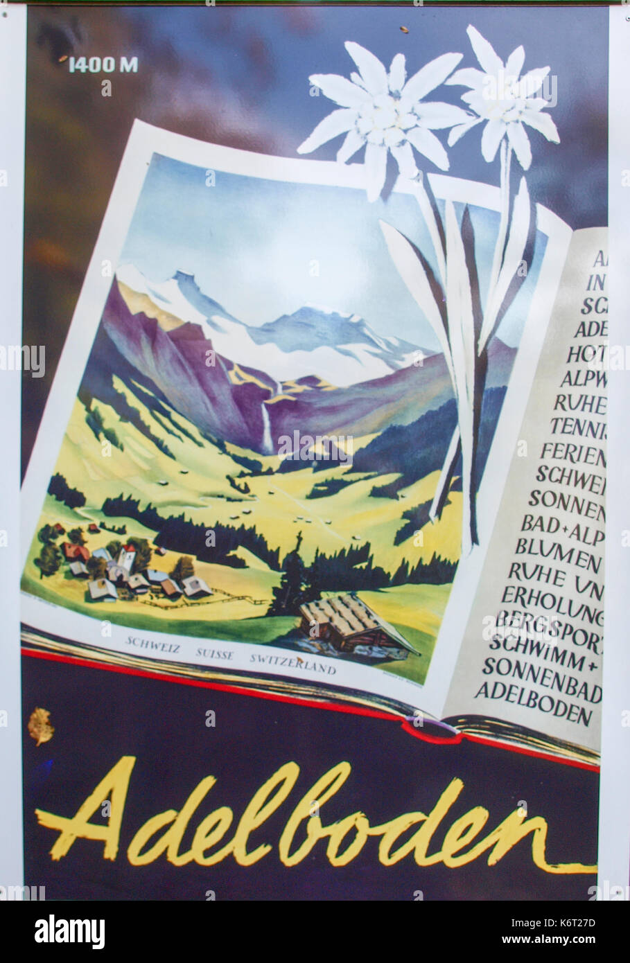 Lugano, Schweiz - Oktober 16, 2016: Vintage Werbeplakate entlang einer  didaktischen Pfad auf dem Monte San Salvatore gebucht Stockfotografie -  Alamy
