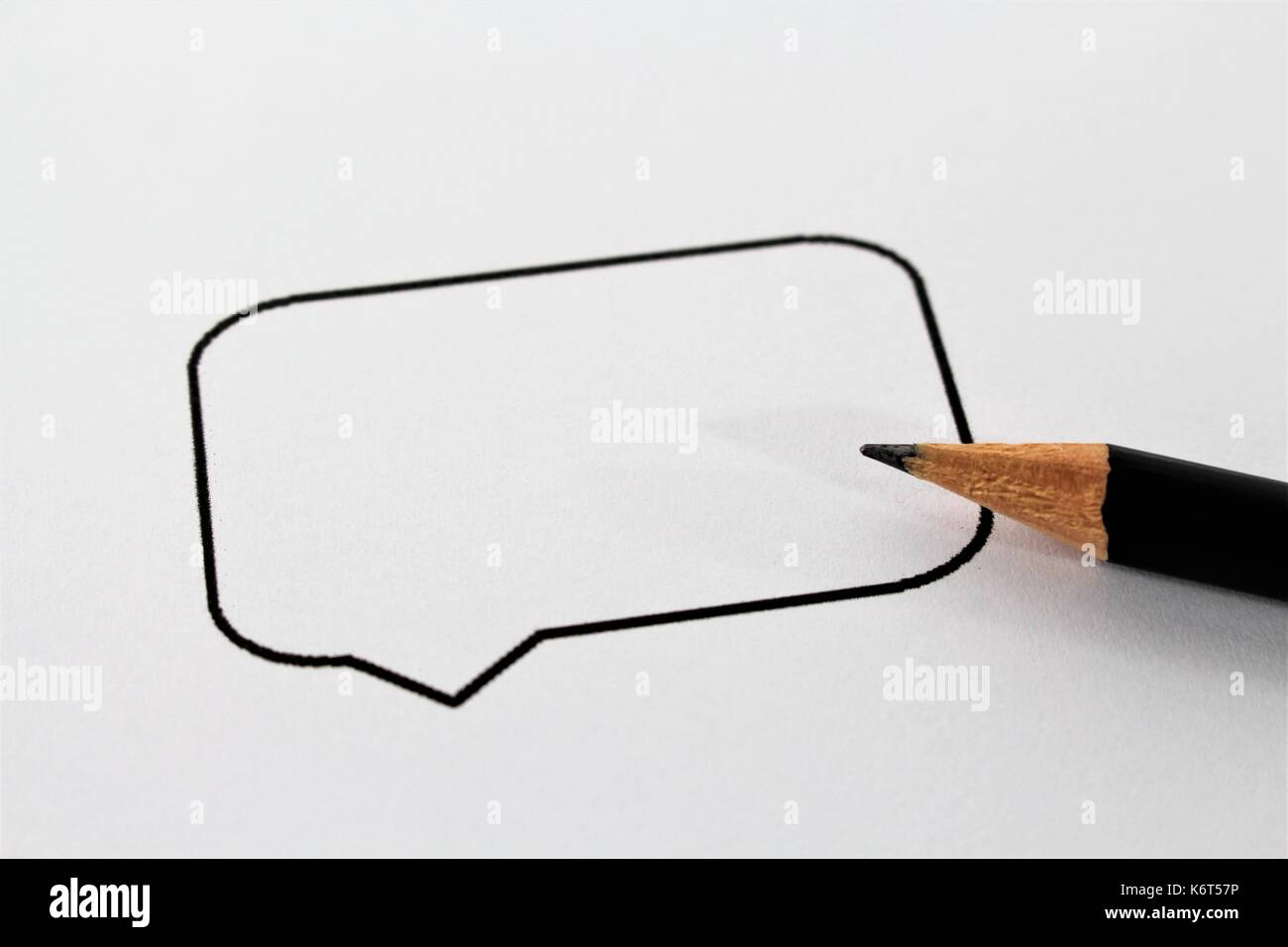 Ein Konzept Bild einer Sprechblase Stockfoto