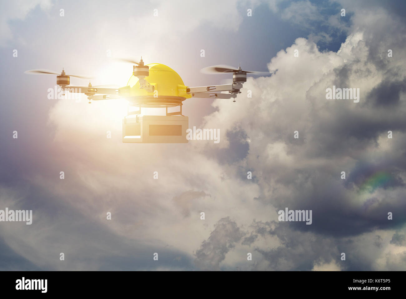 Lieferung moderne Drone 3D Rendering image Stockfoto