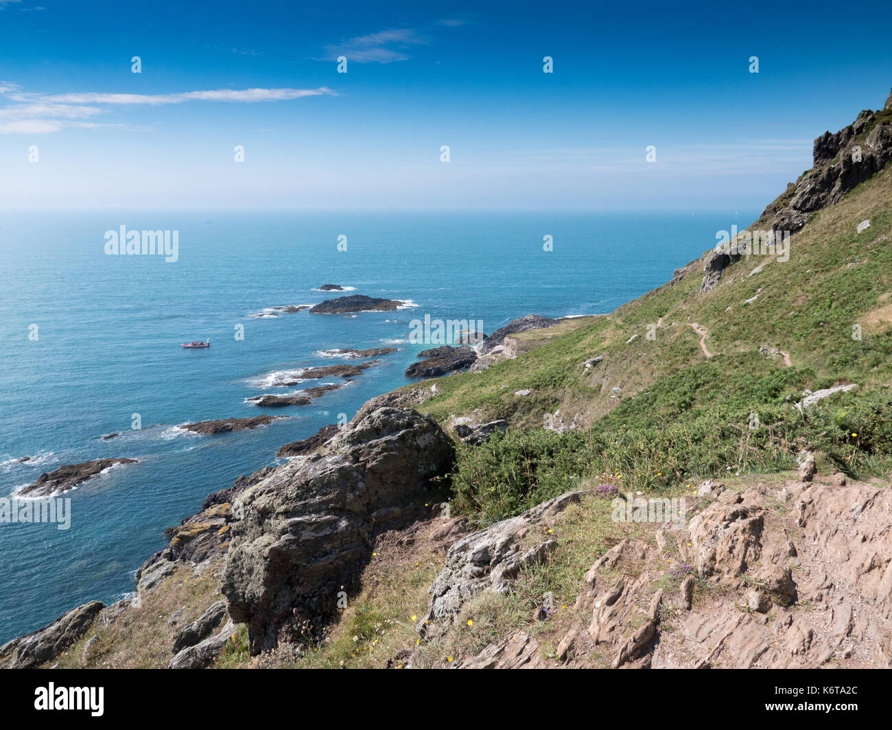 Coastal Path in der Nähe von Start-, Devon, England Stockfoto