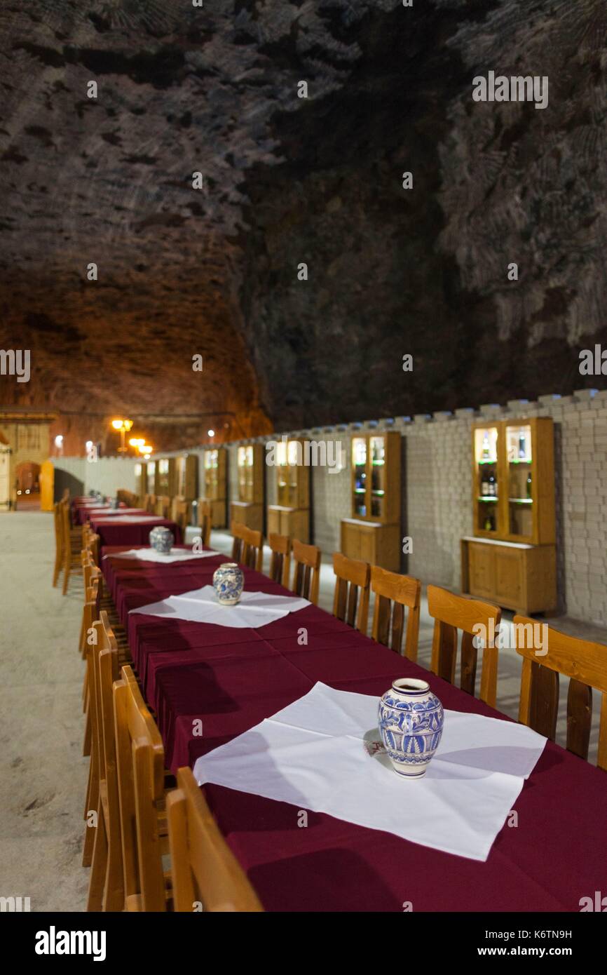 Rumänien, Siebenbürgen, Praid, Praid Salzbergwerk, Bergwerk restaurant Stockfoto