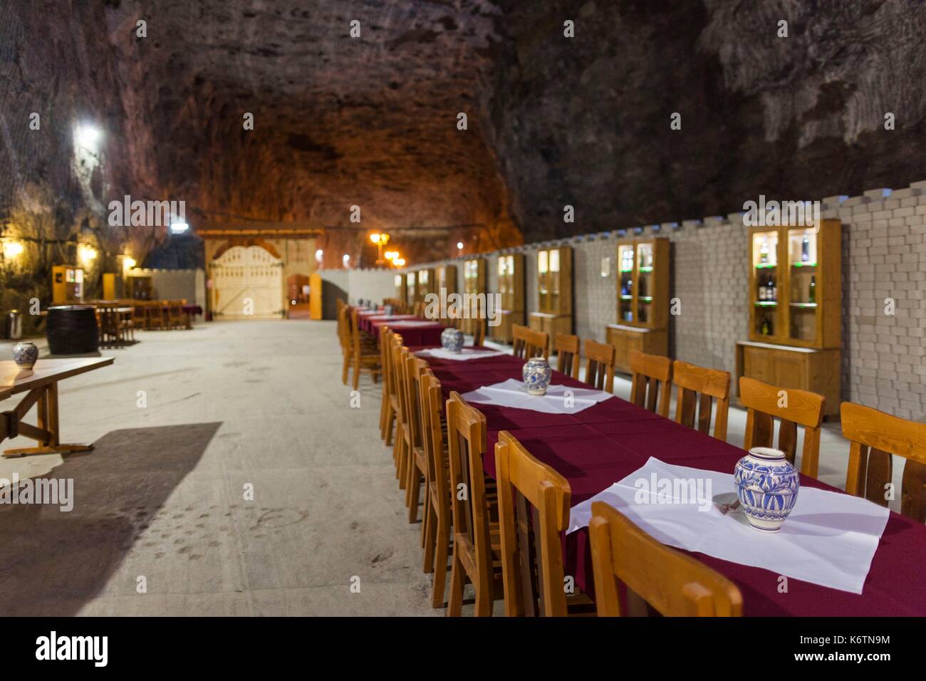 Rumänien, Siebenbürgen, Praid, Praid Salzbergwerk, Bergwerk restaurant Stockfoto