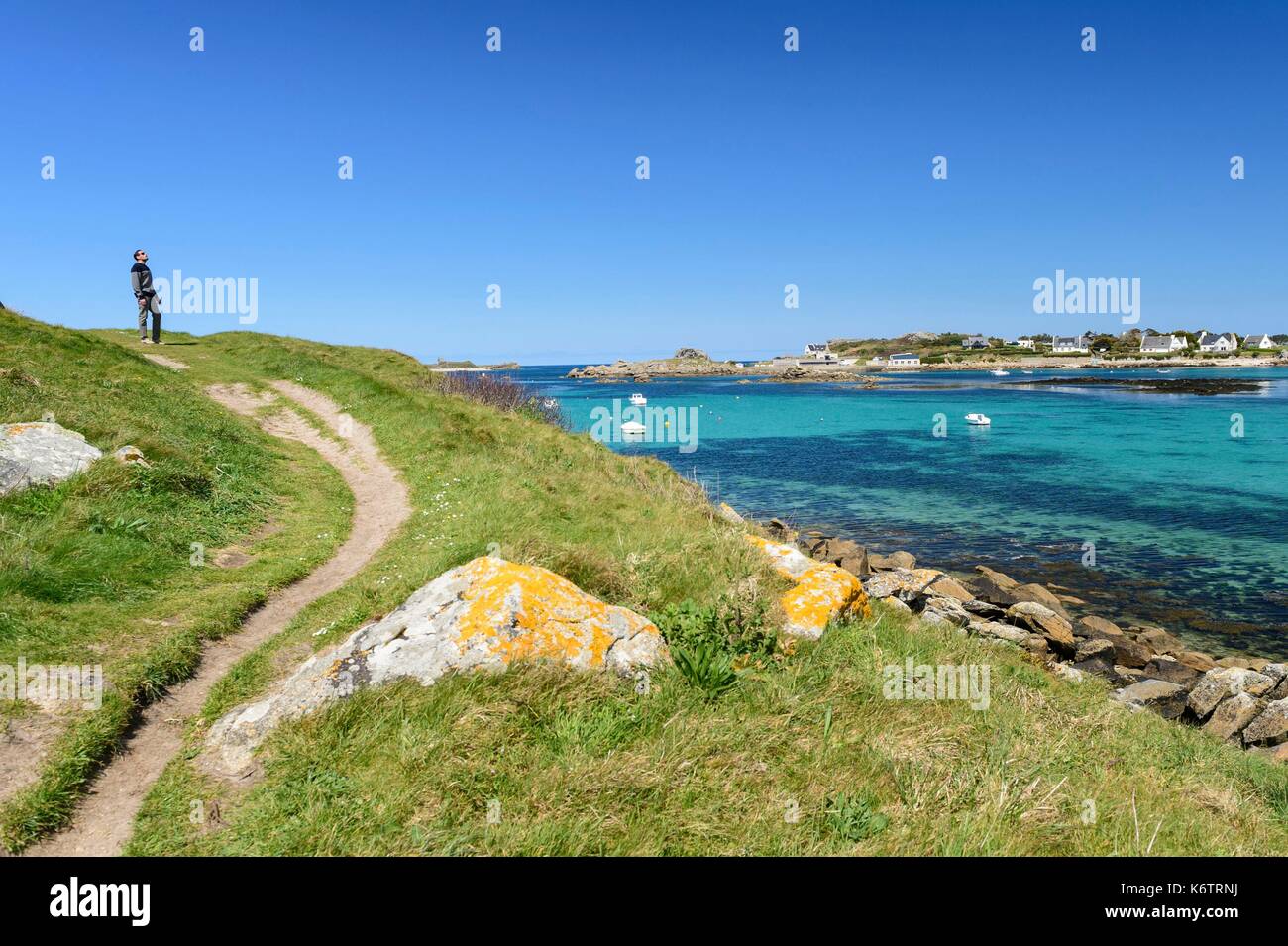 Frankreich, Finistre, Porspoder, Saint-Laurent Halbinsel Stockfoto