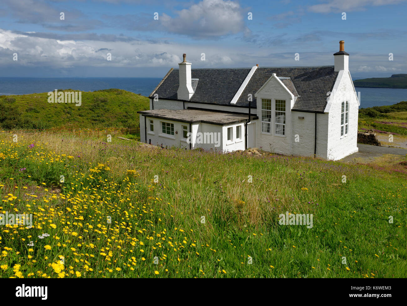 The Crofter's House, Crofter House at Dunan, Isle of Sky, Inner Hebrides, Northwest Highlands, Schottland, Großbritannien Stockfoto
