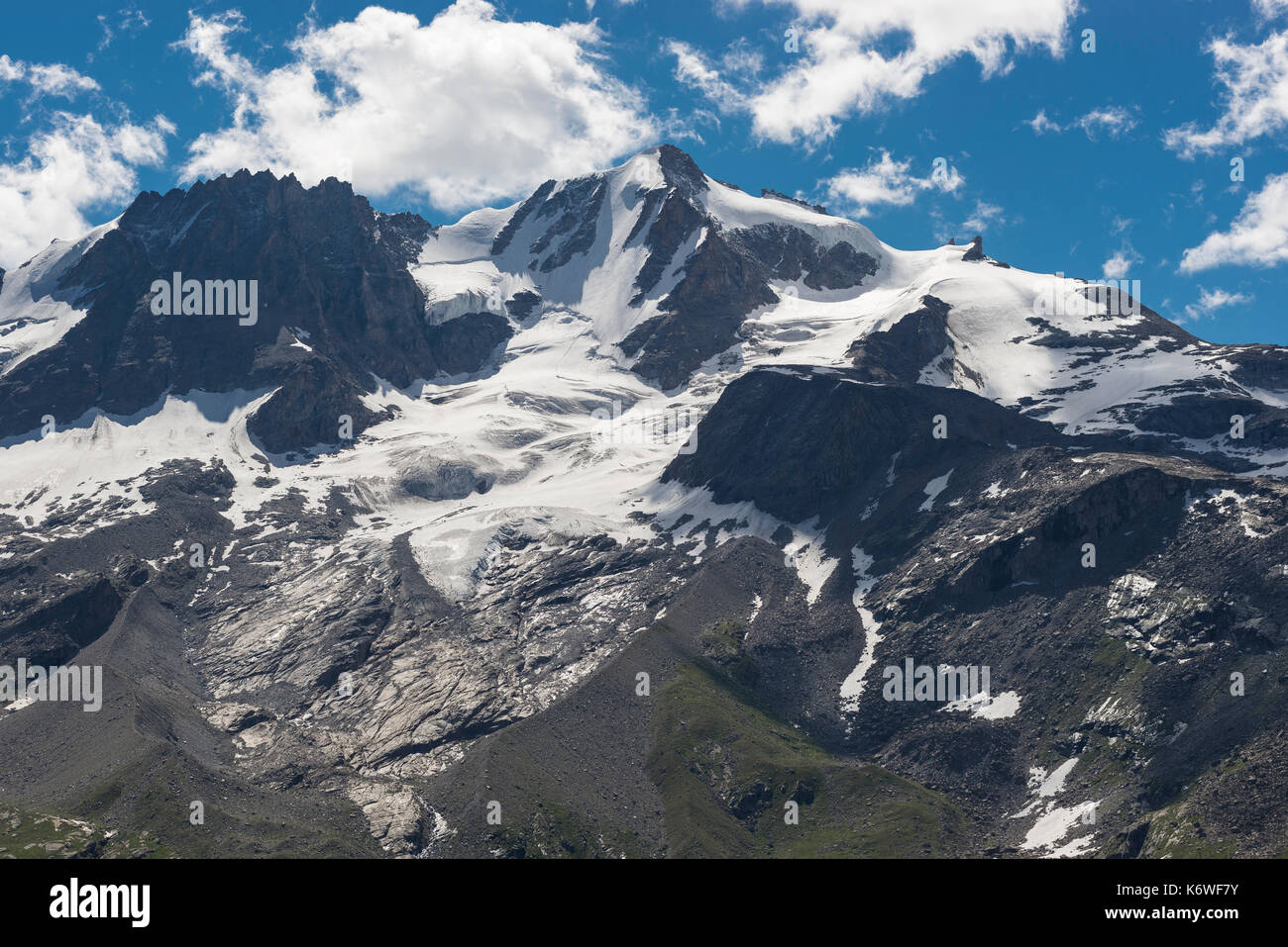 Die wichtigsten Gipfel Gran Paradiso, 4061 m, Massiv Gran Paradiso, Valsavarenche Tal, Gran Paradiso, Alpen, Aostatal, Italien Stockfoto