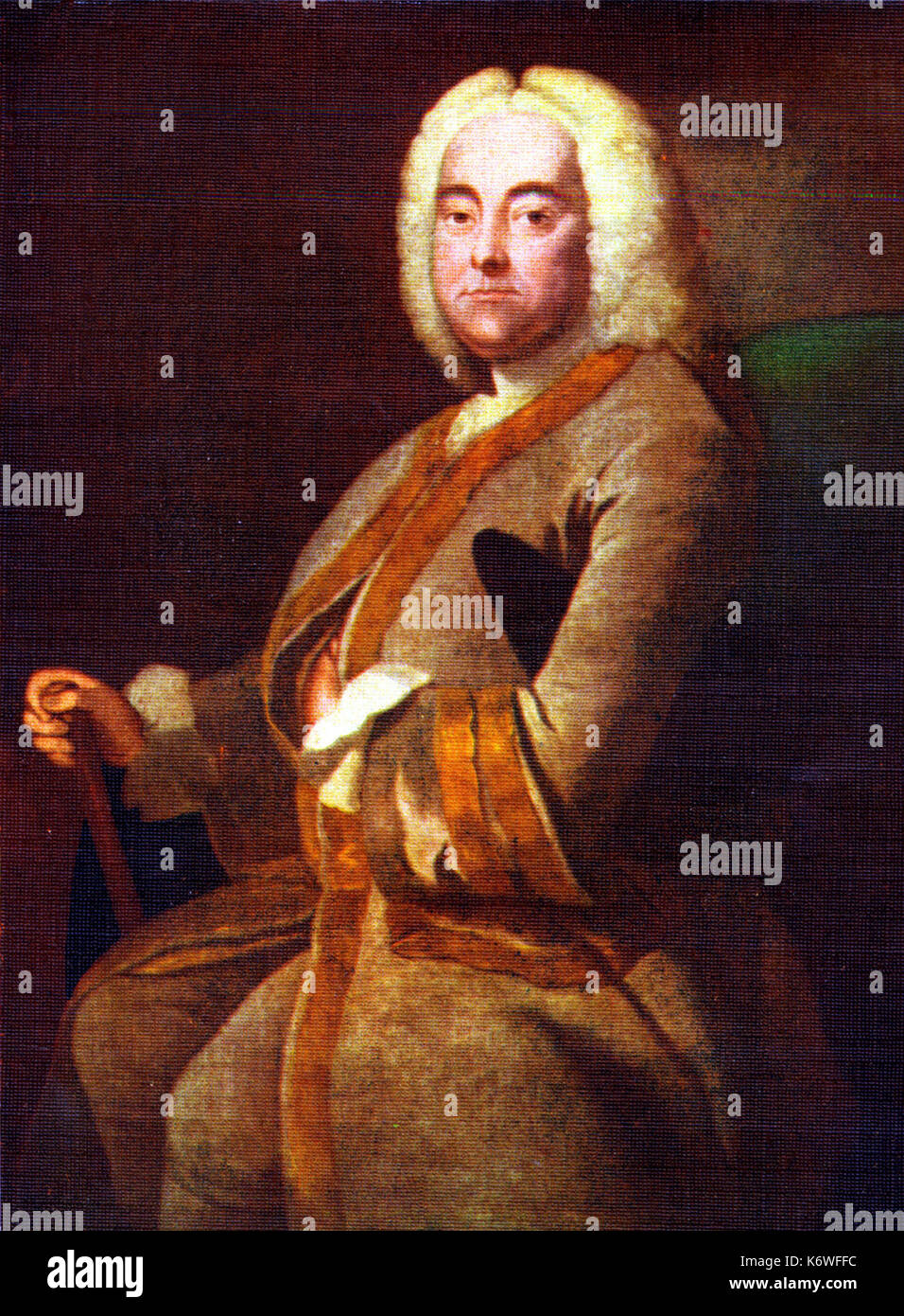 Georg Friedrich Händel, nach Portrait von Thomas Hudson (ohne den "Messias"). Deutsch-englischer Komponist, 1685-1759. Stockfoto