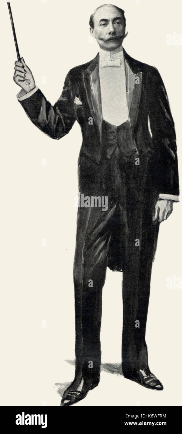 André Messager Leiter des Orchesters. Der französische Dirigent und Komponist (1853-1929) Stockfoto