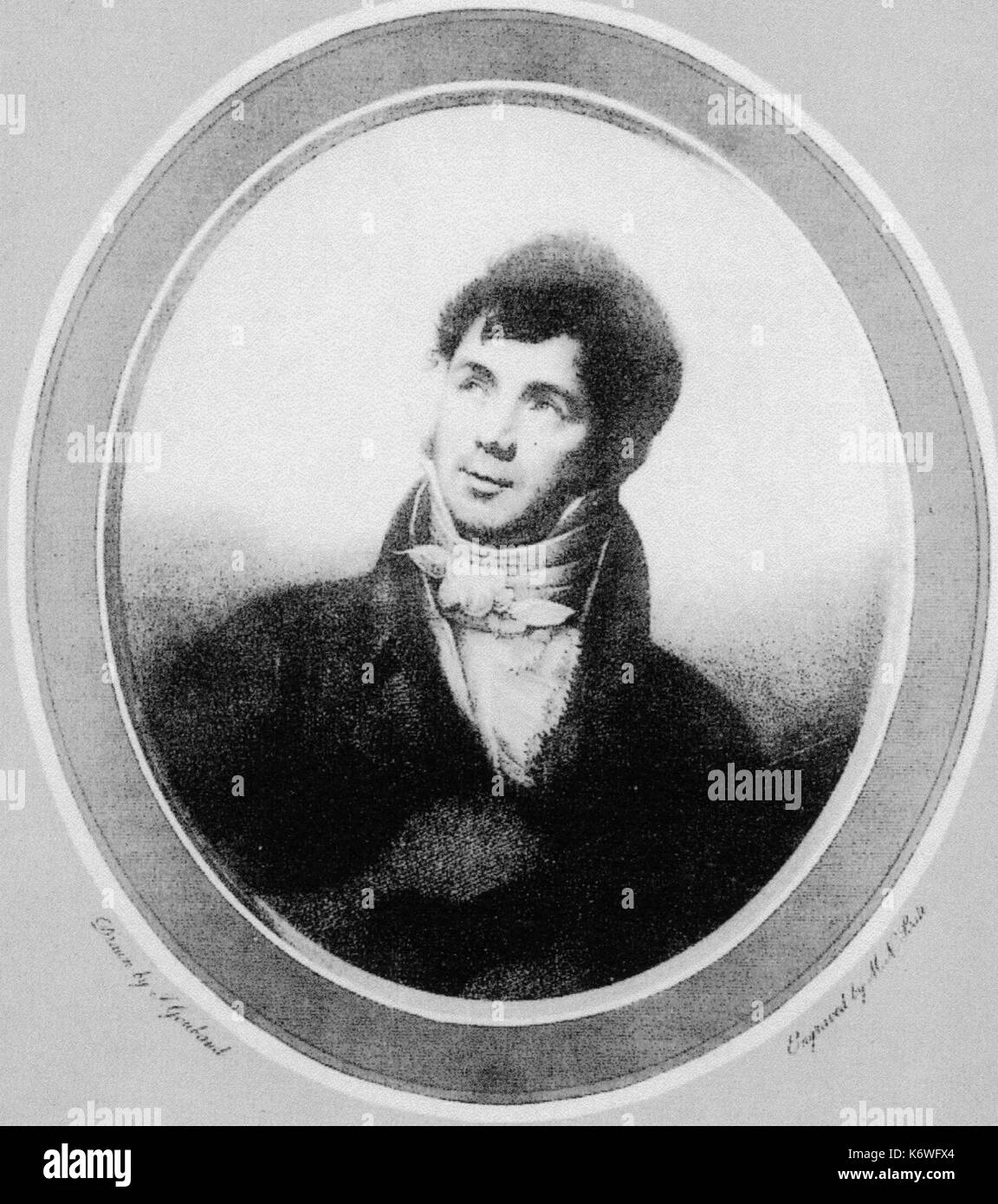 Fernando Sor (oder Sors) - ovale Portrait. Spanischer Gitarrist und Komponist, 1778-1839 Stockfoto