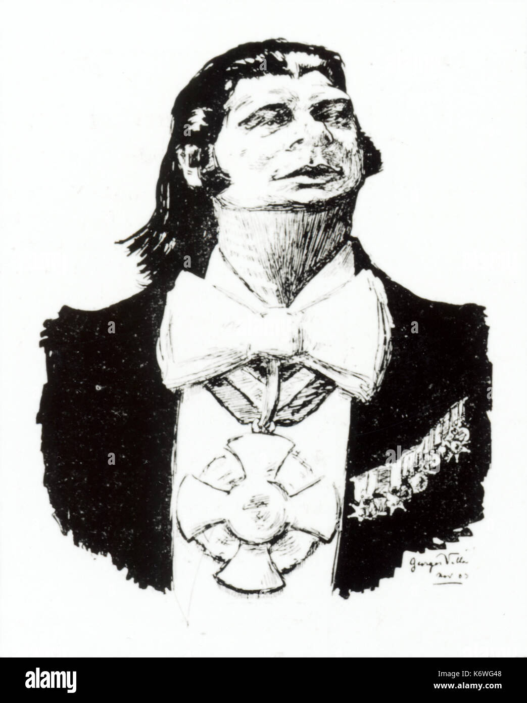 YSAYE, Eugene - Karikatur von Musica 1903 belgischen Geiger (1858-1931) Stockfoto