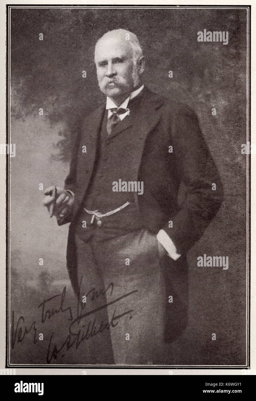 GILBERT, W.S. Signiertes portrait englische Dramatiker & libretttist. Libs. für Operette mit der Musik von Sullivan. (1836-1911) Stockfoto
