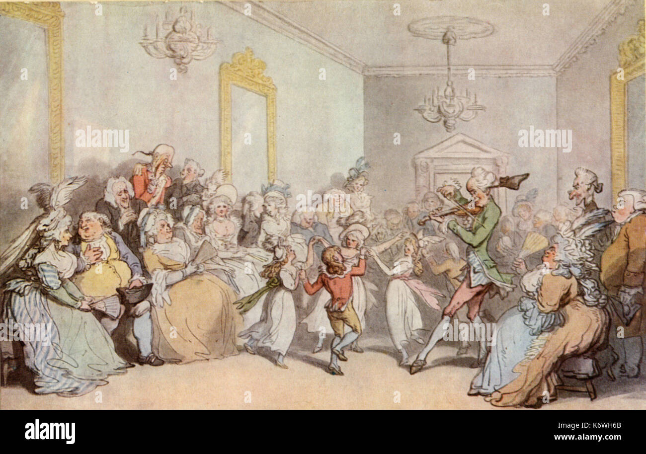 "Die Montage Zimmer Ball" nach dem Gemälde von Thomas Rowlandson, England, 18. (1756-1827) Stockfoto