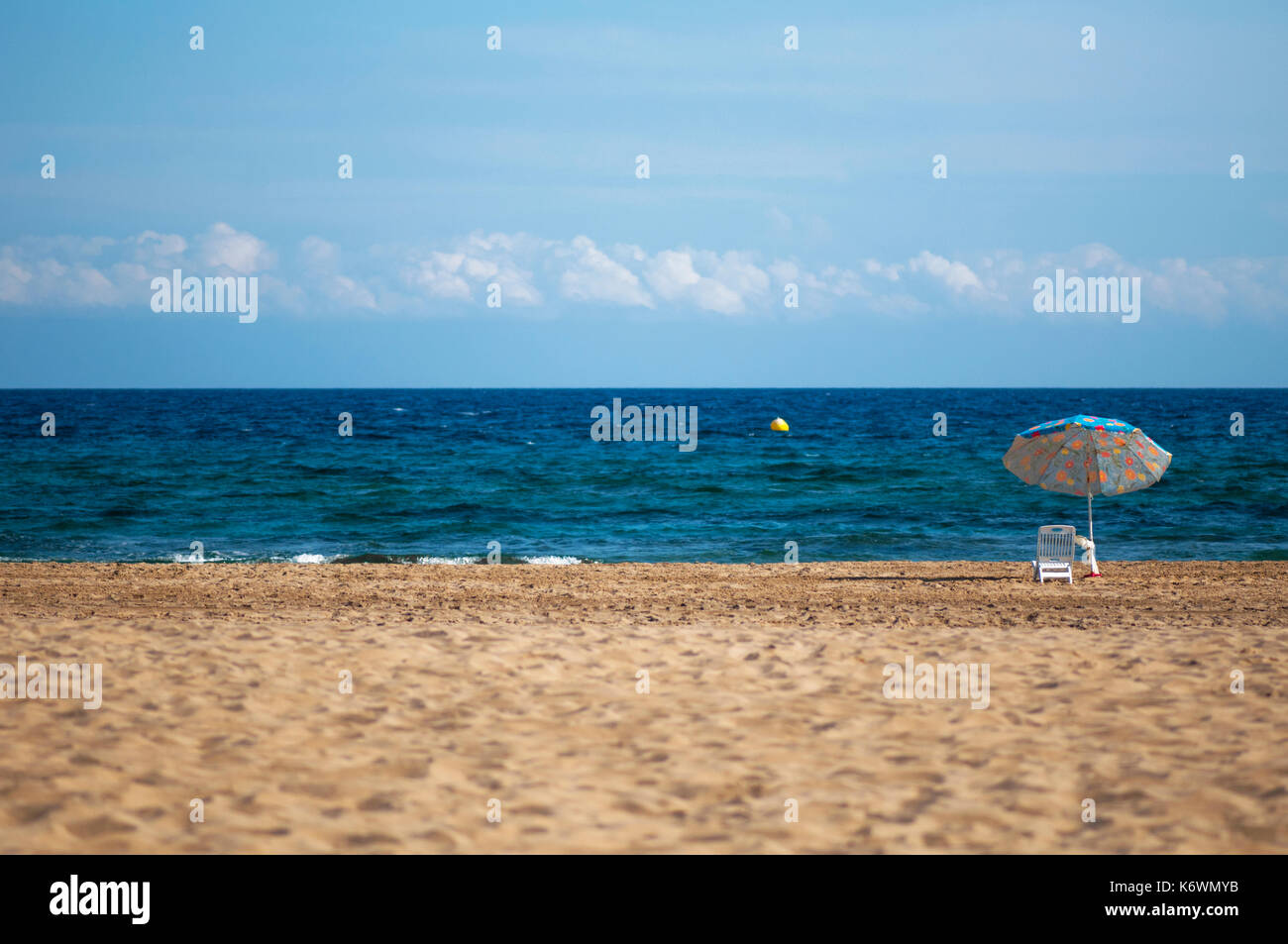 Leben am Strand in Spanien Stockfoto